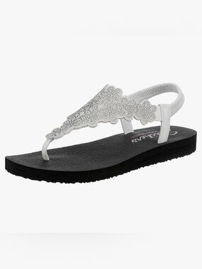 Skechers Women's Meditation Floral LoverFlip-Flop Sandals Size 8